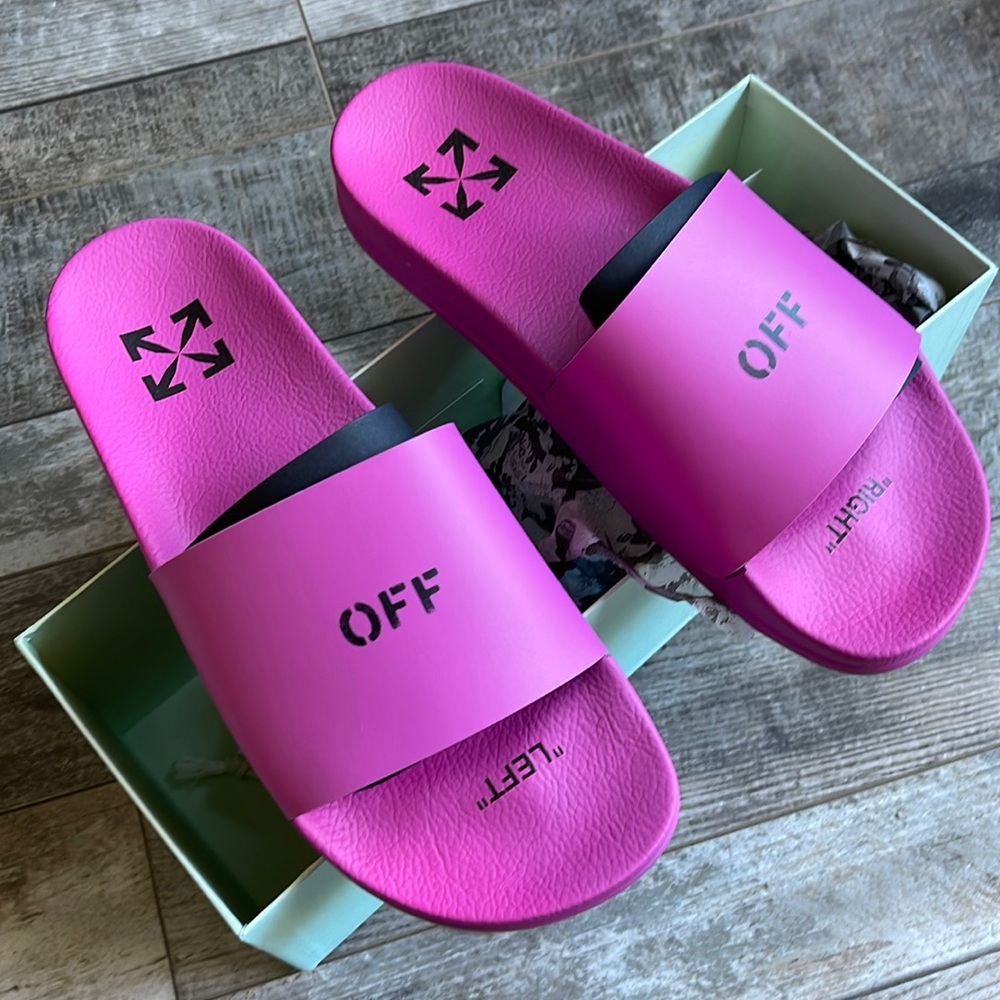 Off white Pink Slides size 42
